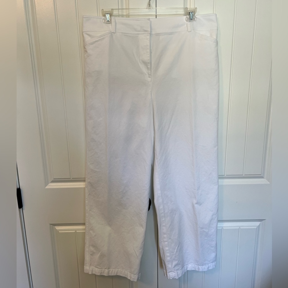 Talbots Full Length/Wide Leg White Pants. Size 18
